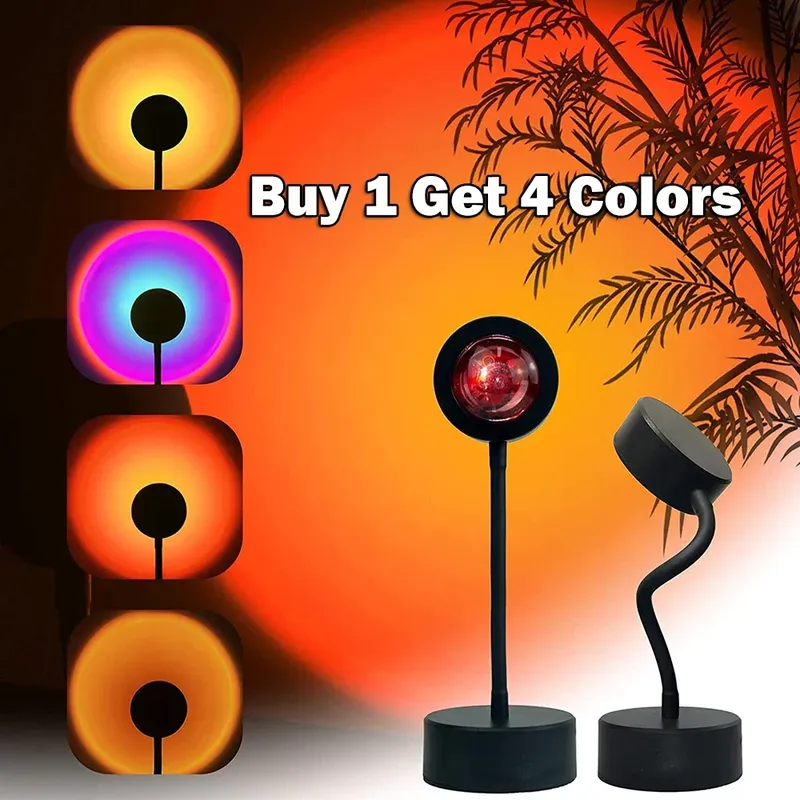 USB Sonnenuntergang Lampe Sonnenuntergang Projektor Stimmung Licht Wohnzimmer Schlafzimmer Nachtlicht Zimmer Dekor Bar Atmosphäre Fotografie Hintergrund