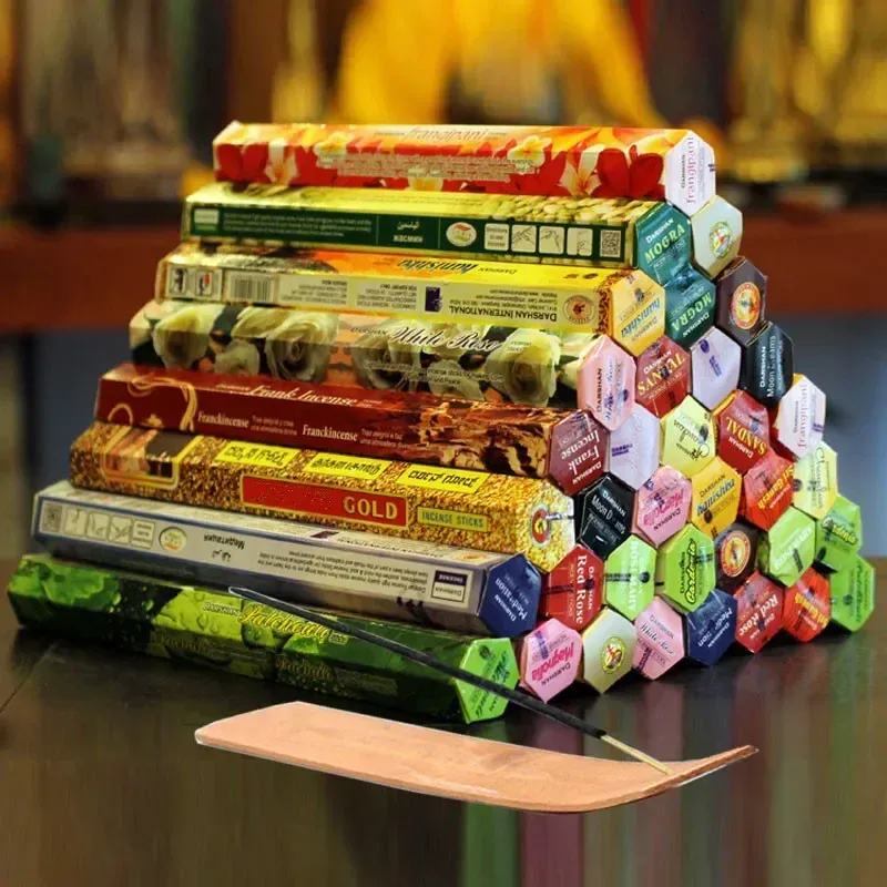 9 Boxen Räucherstäbchen mit Räucherplatte, authentisches indisches Räucherstäbchen, Premium-Mischverpackung mit mehreren Geschmacksrichtungen, zufällige Überraschung, Hotsale