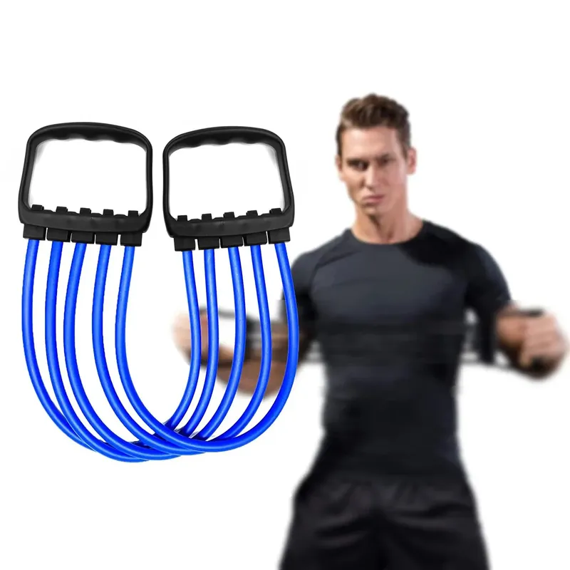 Ganzkörpertrainingsset – Brustexpander mit 5 abnehmbaren Widerstandsbändern für Pilates, Liegestütze und Muskeltraining – Stärken