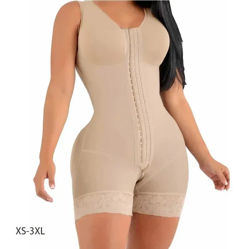 Full Body Shaper Hohe Kompression Shapewear Gürtel Mit Broschen Büste Für Postpartale Abnehmen Mantel Bauch Fajas Colombianas