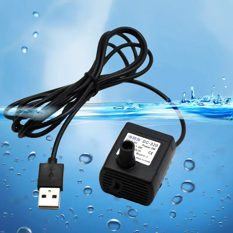 3W 500L/H Mini-USB-Wasserpumpe DC 5V USB Micro Tauchpumpen Haustier-Wasserspender für Poolbrunnen Steingarten-Filterpumpe