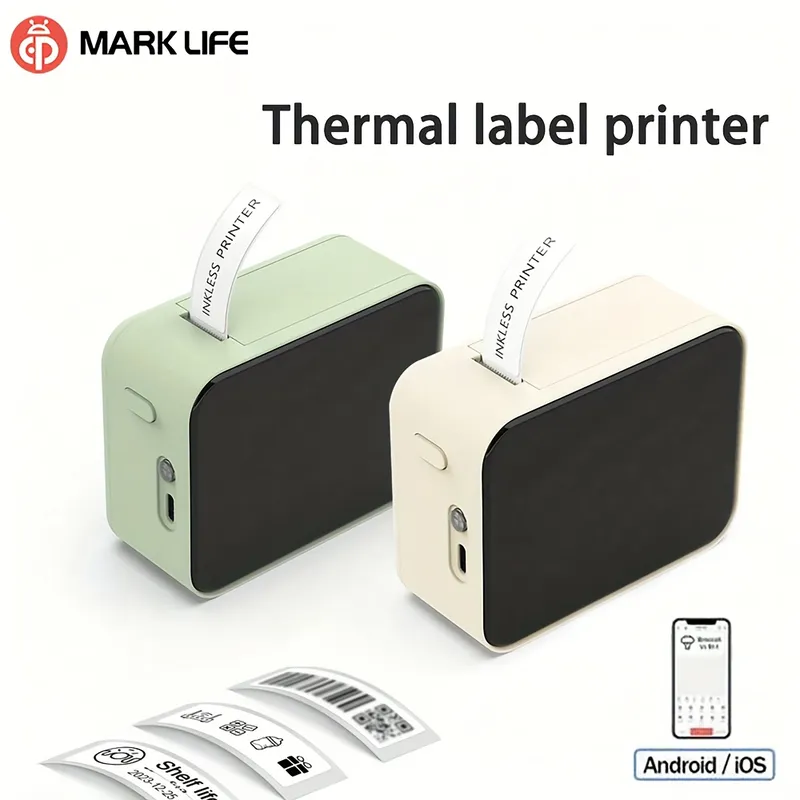 Marklife P15 Kabelloser Bluetooth-Etikettendrucker, tragbarer Thermodrucker, ähnlich wie D11 D110 D101 Etikettenmaschine, Mini-Etikettendrucker