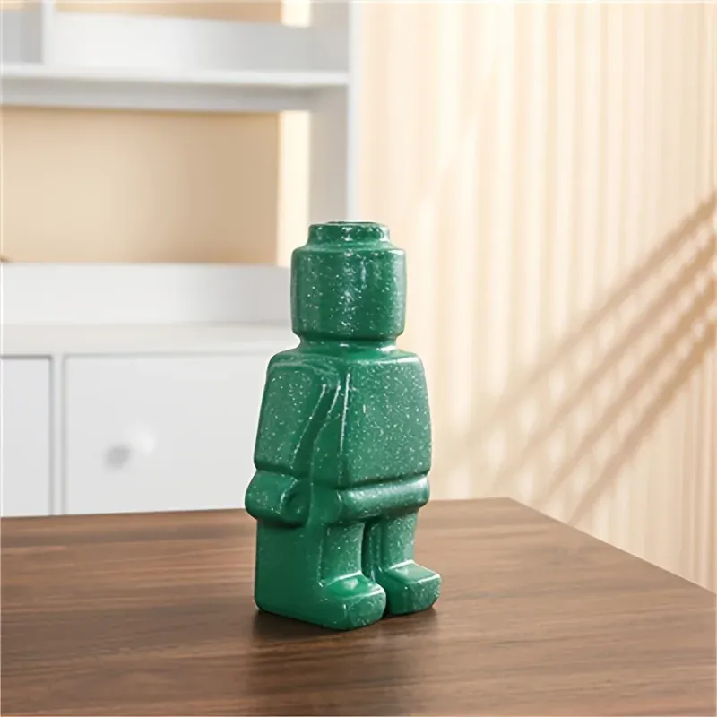 Nordic Stil Keramik Roboter Vase Innen Blumentopf Moderne Home Interior Dekoration Weiße Waren Dekoration Büro Schreibtisch Dekoration