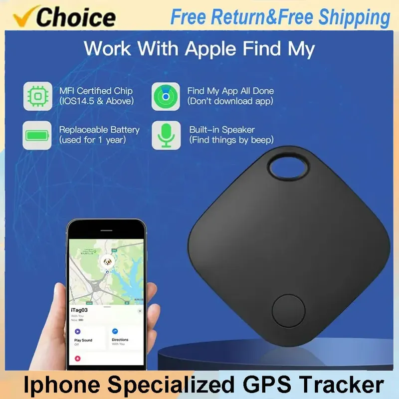 Smart GPS Tracker Funktioniert mit Apple Find My APP ITag Anti-Lost-Erinnerungsgerät MFI-Nennwert-Locator Autoschlüssel Haustier Kinder Finder Pk Airtag