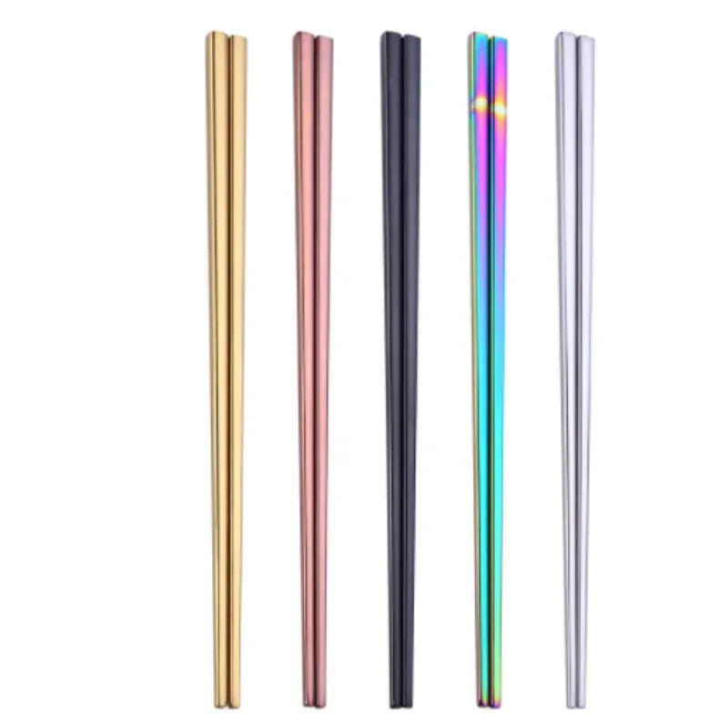 1 paar Edelstahl Stäbchen Tragbare Nicht-slip Lebensmittel Sticks Geschirr 23 cm Chinesische Stäbchen Geschirr Küche Werkzeuge