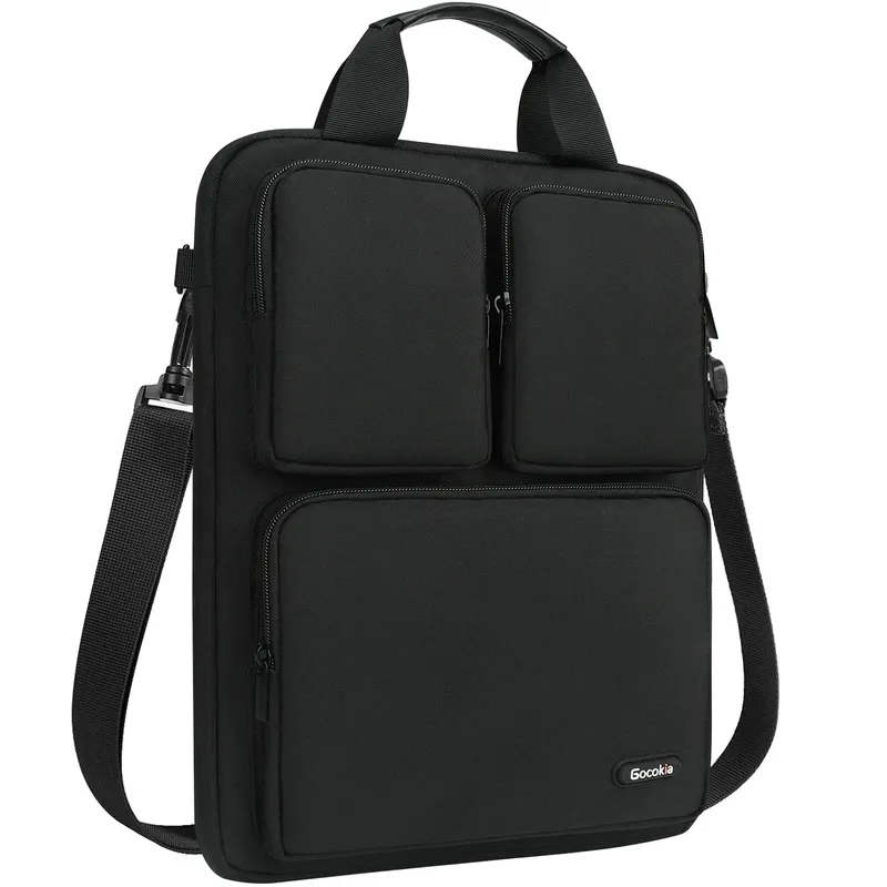 14-Zoll-Laptoptasche im vertikalen Stil mit drei Taschen, Umhängetasche mit Umhängetasche, Einzelschulter-Computertasche, Laptoptasche, Aktentasche, Onavull Diego