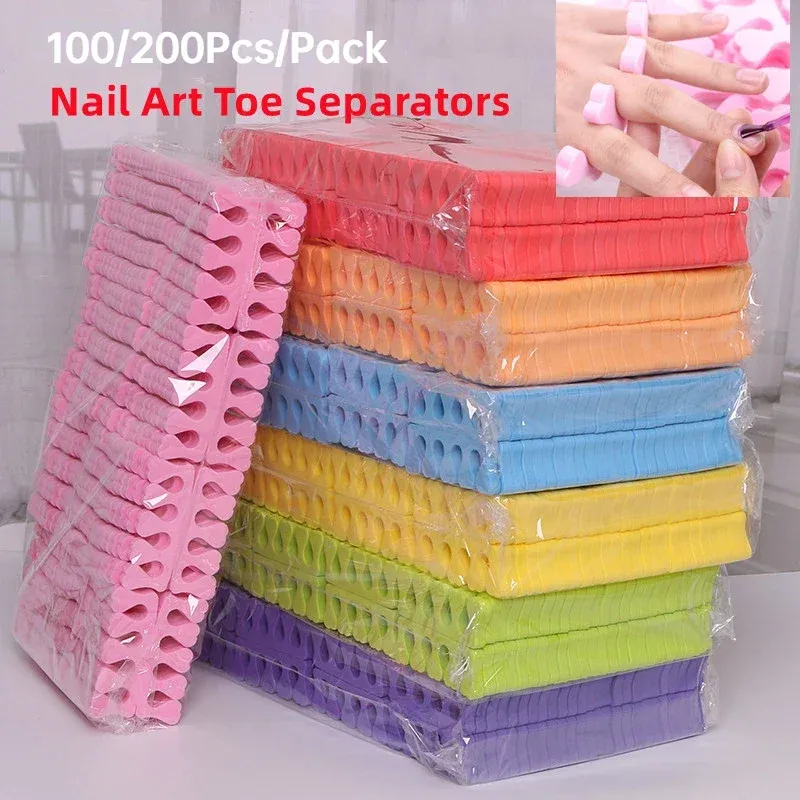 100.200 teile/paket Nail art Zehenspreizer Finger Füße Schwamm Weiche UV Gel Polnisch Schönheit Werkzeuge Maniküre Pediküre Pack Nagel Kits