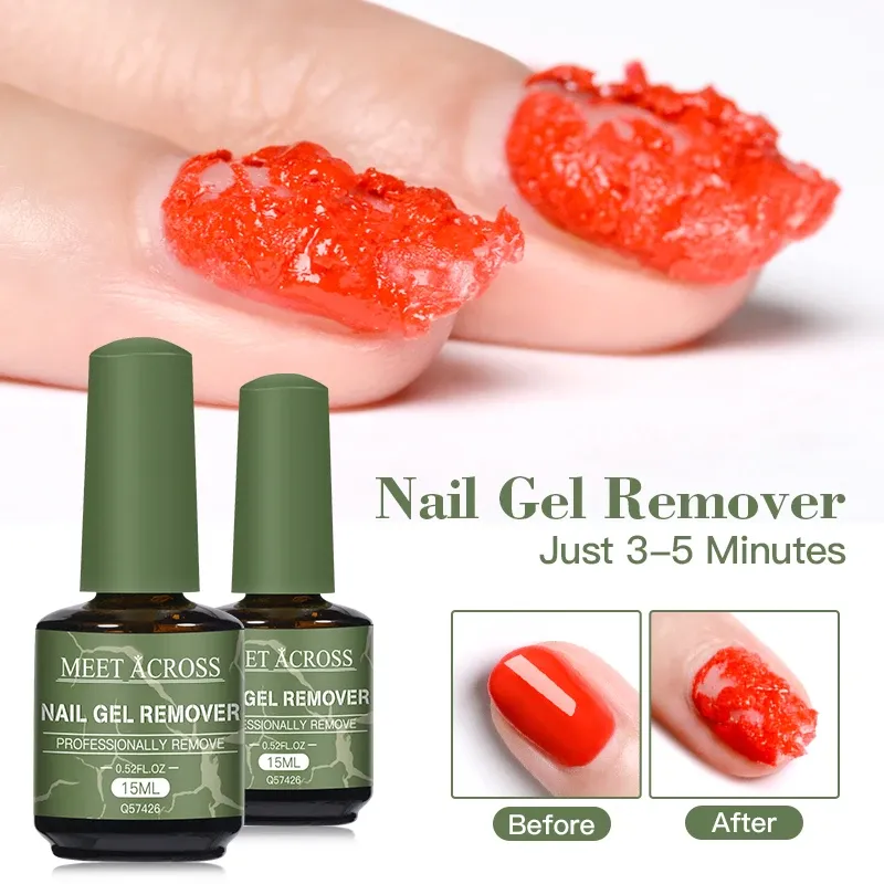 MEET ACROSS 15 ml Magic Fast Nail Gel Polish Remover Clean UV Soak Off Semi Permanent Lack Nail Art Removal Tools Maniküre