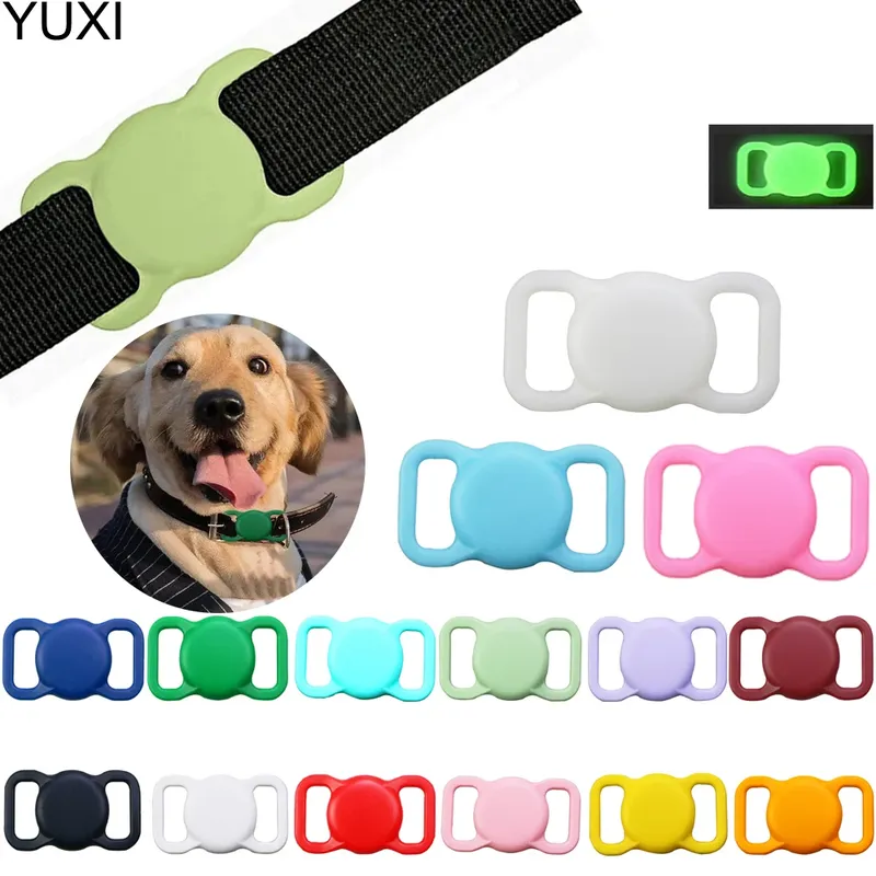 1PCS Für Apple Airtag Fall Silikon Schlüsselbund Schutzhülle Hund Katze Kragen Für Air Tag Fall Tracker Locator Gerät Anti-verloren Llavero