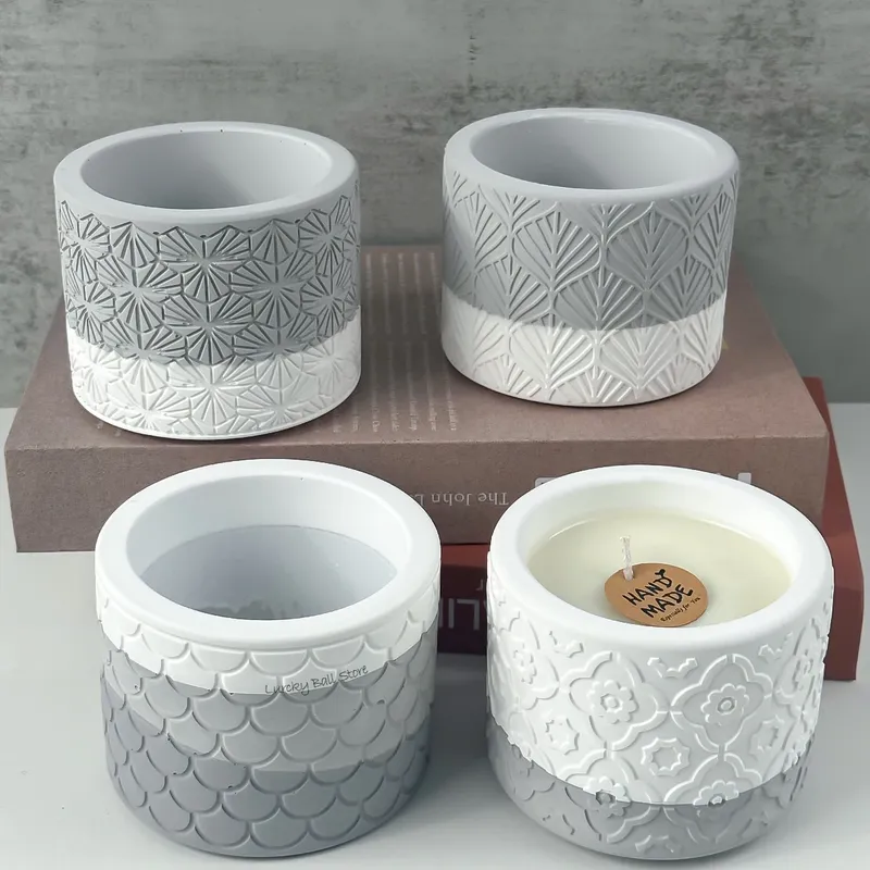 DIY Runde Gips Kerze Tasse Silikon Form Blumentopf Lagerung Jar Zement Gips Keramik Form Beton Machen Handwerk Liefert