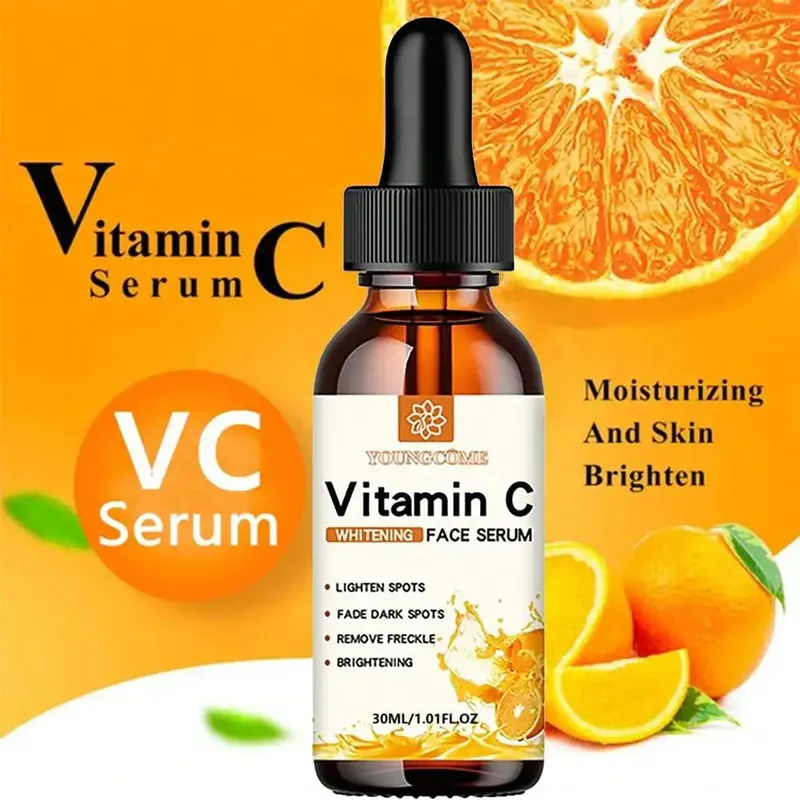 Vitamin C Gesichtsessenz enthält Hyaluronsäure, Entferner dunkler Flecken, feuchtigkeitsspendende Reparatur, Anti-Aging-Essenz, Gesichtspflege, 30 ml