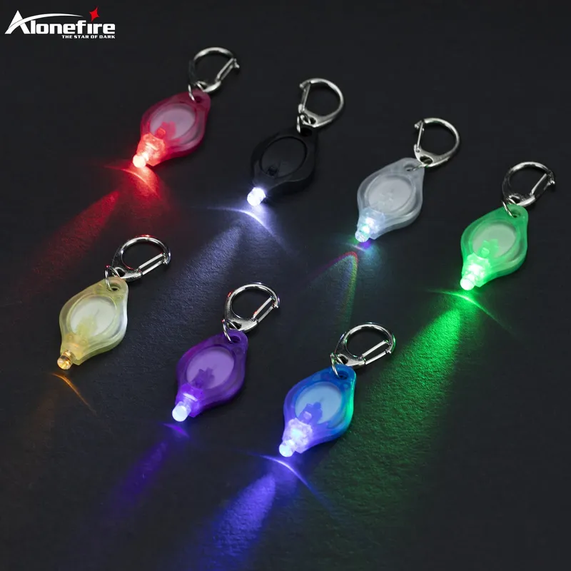 Mini-LED-Schlüsselanhänger-Licht, mehrfarbig, kühl, Regenbogen, Weiß, Rot, Gelb, Grün, Blau, Lila, Schlüsselanhänger-Lampe, tragbare Backup-Treppe, Taschenlampe