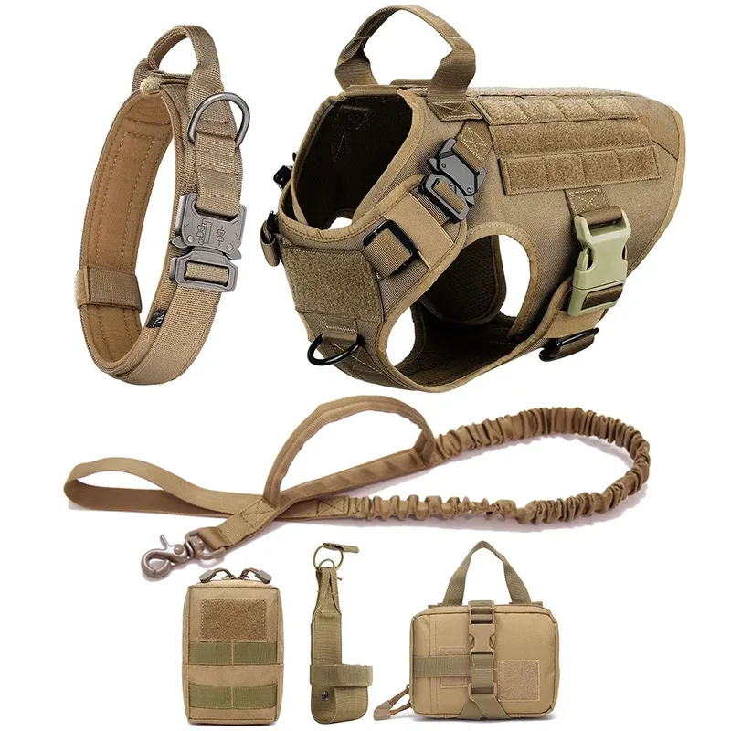 Großes Hundehalsband, Hundegeschirr und Leine-Set, Haustierweste, taktische Geschirre für Deutscher Schäferhund für kleine Hunde