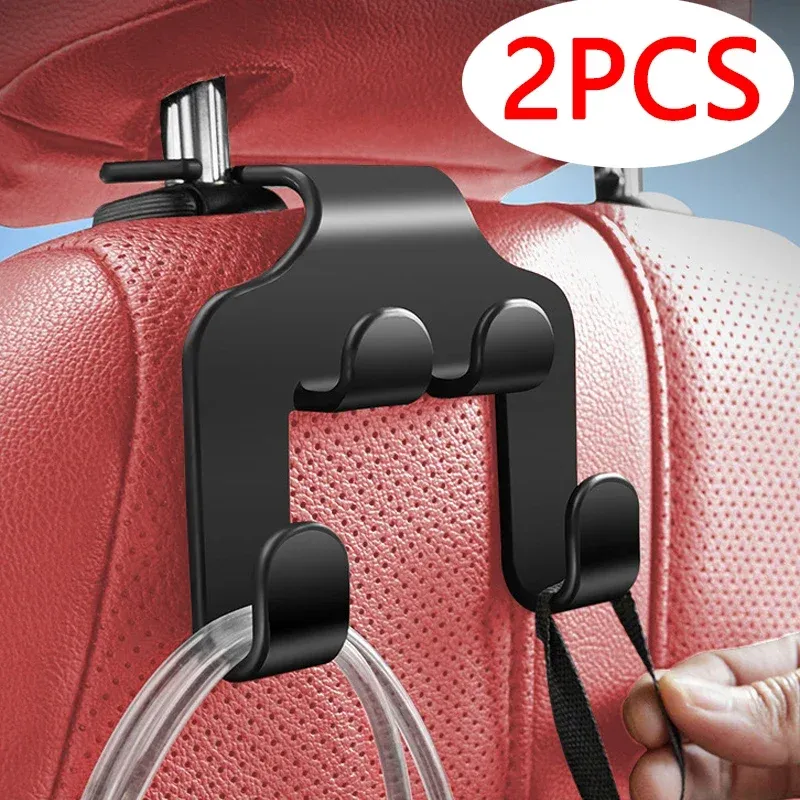 Doppel Kopf Telefon Aufhänger 1/2 stücke Multifunktionale Auto Sitz Zurück HakenKopfstütze Hängen Tasche Lagerung Aufhänger Auto Innen Zubehör