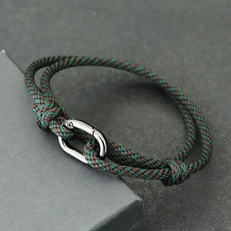 Neue Seil Armband Männer Einstellbare Doppel Schicht Handgemachte Schiebe Schnalle Makramee Armband Surfen Schmuck Pulseira Corda Masculina