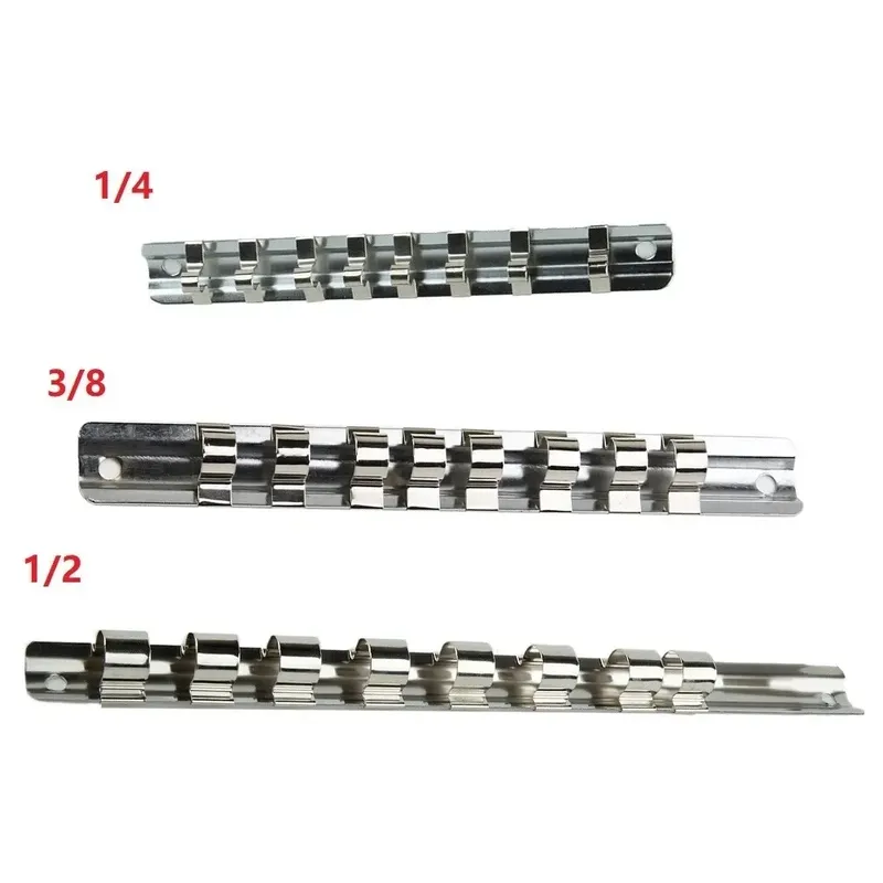 Steckdose Rack Halter Steckdosen Lagerung Rack 1/4 3/8 1/2 zoll Für Schiene Werkzeug Organizer Lagerung Stahl Bau Hand werkzeuge