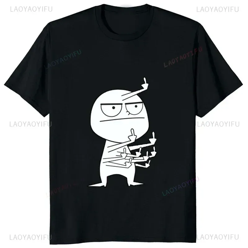 Mittelfinger Lustige Maniac Gedruckt Mann T Shirt Lose Beiläufige Mode Harajuku Hip Hop T-shirt Hipster Streetwear Komfort Kleidung