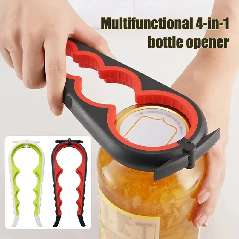 Dosenöffner, multifunktional, vier in einem, Getränkeflaschenöffner, Kappe, Twister, vier Positionen, Dosenöffner, rutschfeste Kappe, Twister