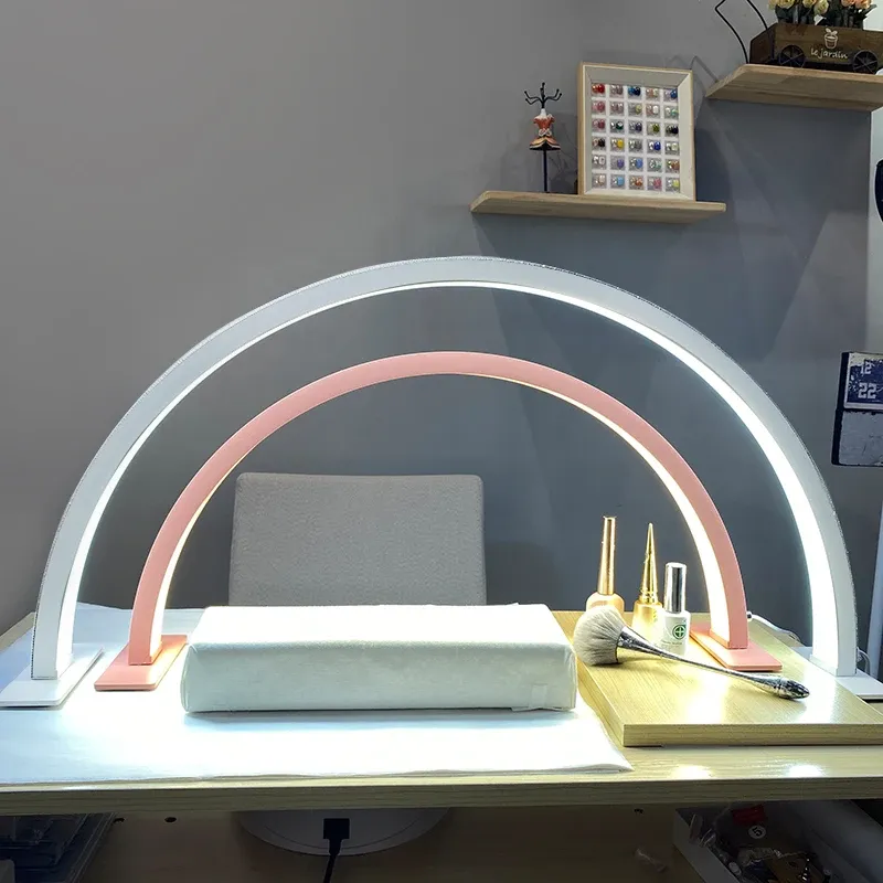 LED Half Moon Beauty Light Desktop Arch Ringlampe Einstellbare Helligkeit für Salon, Wimperntätowierung, Nagelpflege, Make-up Weitere Lampe