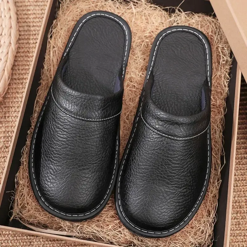 Home Lederhausschuhe für Herren und Damen, Frühling 2024, neue rutschfeste, wasserdichte Bodenschuhe, geruchshemmende, weiche Sohle für Herren, Innenrutschen