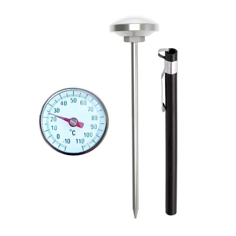-10 ° C~110 ° C Kaffeekanne-Thermometer mit schwarzer Halterung, flüssige Lebensmittel, Milchflasche, Thermograph, Wassertemperatur, Öl, Braten, Fleischsensor