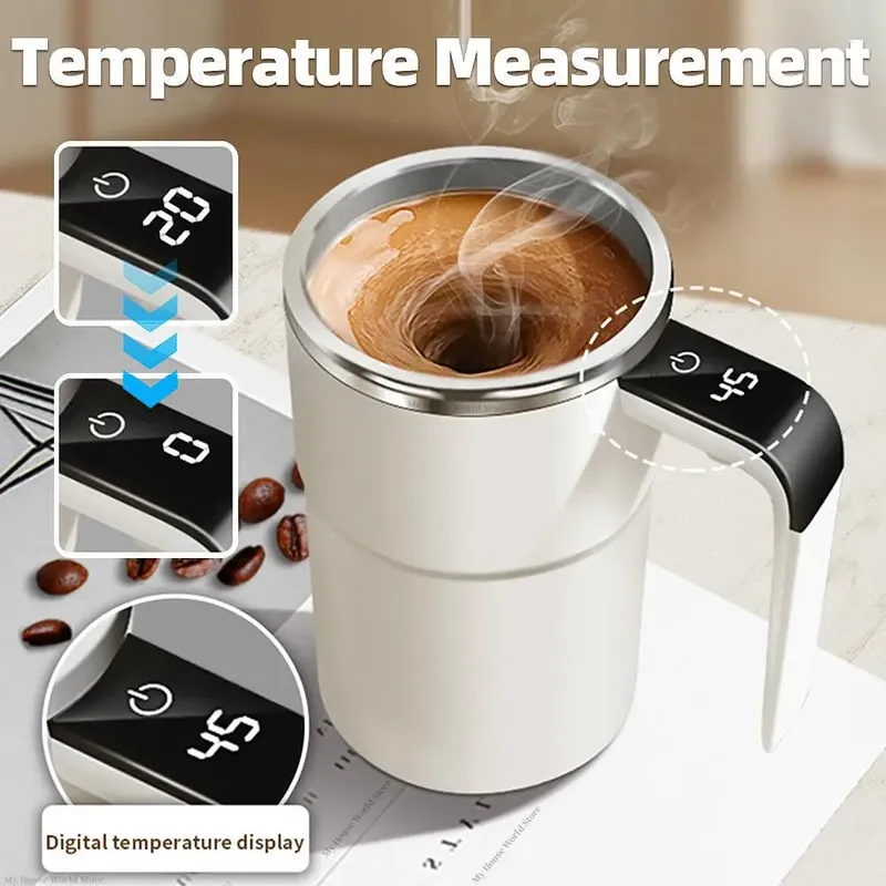 Automatischer Rührbecher, wiederaufladbar, tragbar, Kaffee, elektrisch, zum Rühren, Edelstahlmischer, rotierende magnetische, selbstrührende Tassen