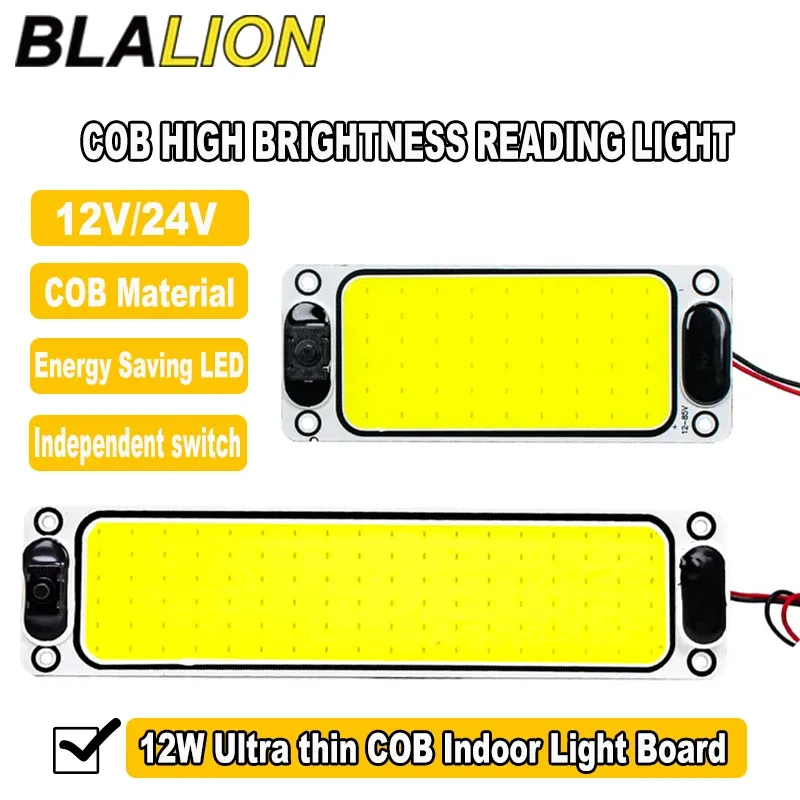 BLALION LED 12–24 V Auto-Innenbeleuchtung, Lesestreifen, Innenbeleuchtung, Deckenleuchte mit Ein-Aus-Schalter für Van, LKW, LKW