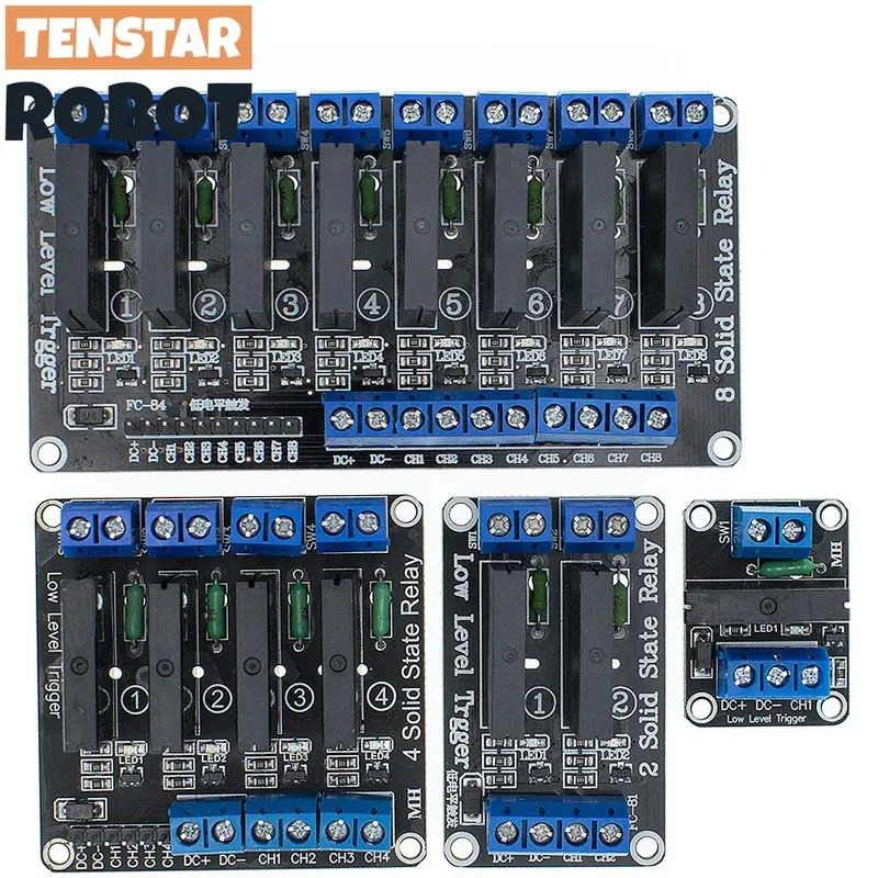 Low Level 5V 1 2 4 8 Kanal Solid State Relaismodul SSR G3MB-202P 240V 2A Ausgang mit Resistiver Sicherung für Arduino