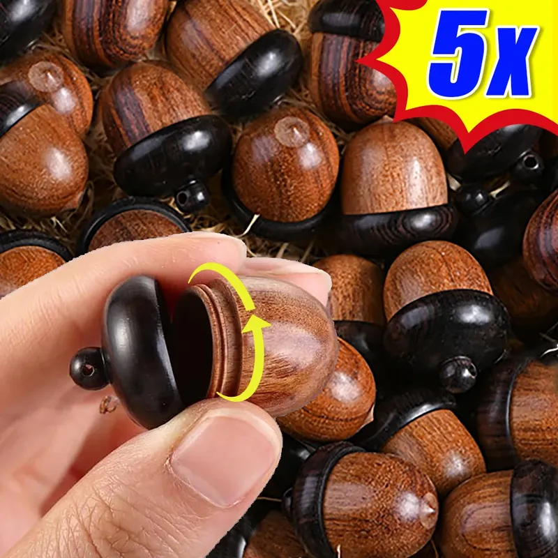 5/1Pcs Mini Holz Eichel Anhänger Box Tragbare Rettungs Pille Fall Tabletten Organizer Mehrzweck Lagerung Container DIY eichel Anhänger