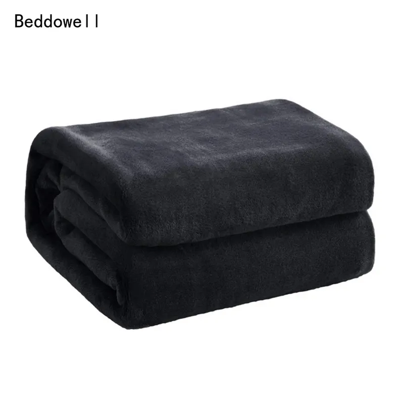 Frühling Winter Winter Flanell Decke Flauschigen Warme Weiche Sofa Abdeckung Bettdecke Solide Blau Schwarz Korallen Fleece Plüsch Decken Für Betten