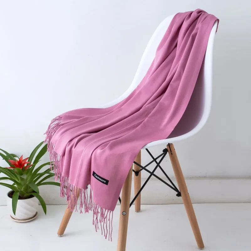 Desgine Marke Solide Frauen Kaschmir Schal Herbst Winter Warme Schals Wraps 2024 männer Pashmina Quasten Schals Weiblich Foulard Mujer