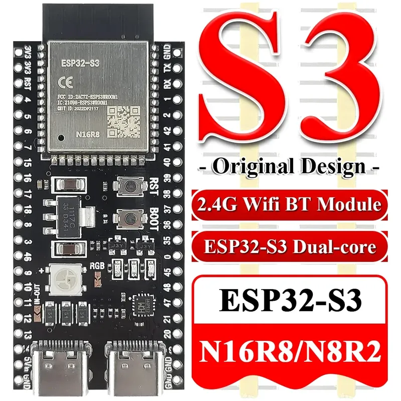 ESP32-S3 Wifi BT Modul Entwicklungsboard für Arduino IDE ESP32-S3-WROOM1 N16R8 N8R2 44Pin Typ-C 16 MB Flash 8 MB PSRAM ESP32 S3