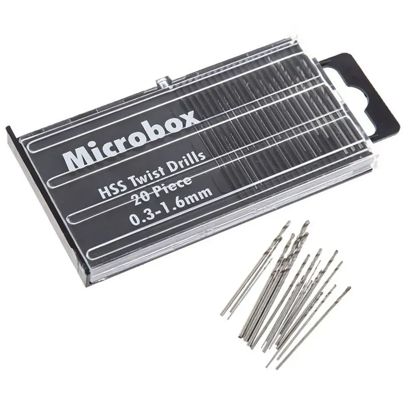 20 Stück Bohrer für Präzisionshandwerk, Schmuck, Uhrenreparatur, Modellbau, Hobby, Arbeit, Elektronik, 0,3 mm–1,6 mm, Mini-HSS-Spiral-Dri