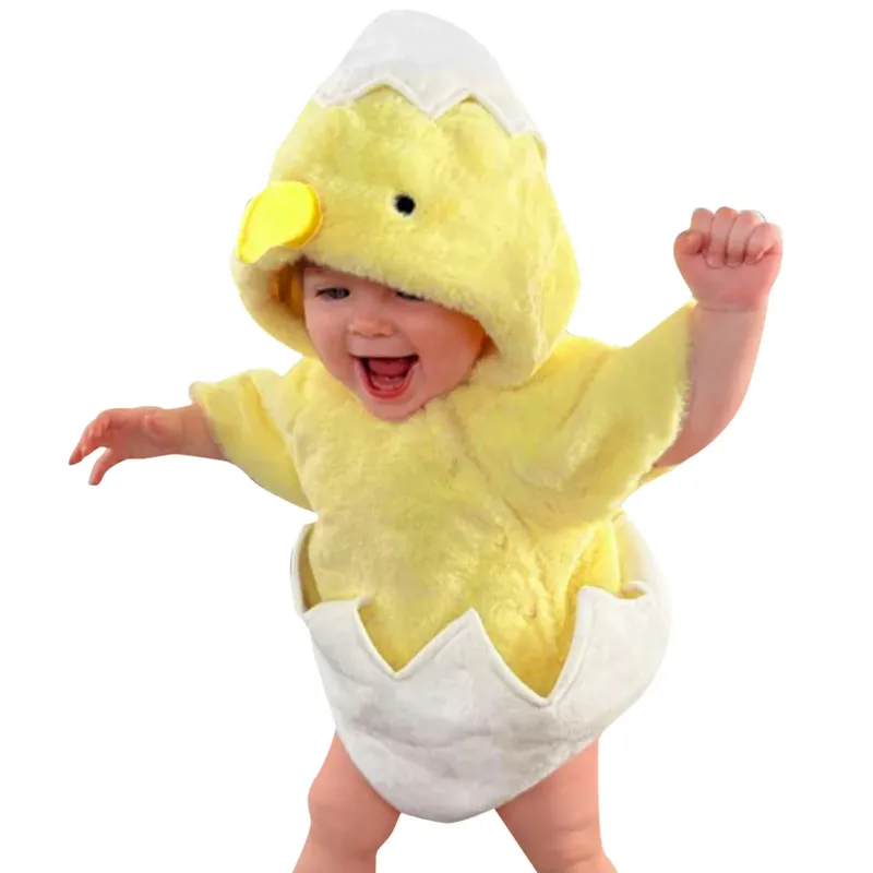 Umorden Little Chicken from Shell Neugeborenes Schlüpfen-Küken-Kostüm für Babys, Mädchen, Jungen, 6–12 Monate, 12–24 Monate, Kapuzenpullover, Strampler, Osterkleidung