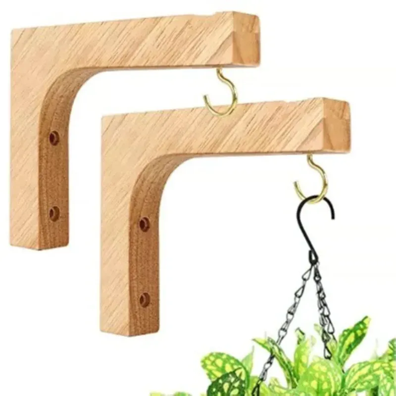 Nordic Natürliche Holz Wand Pflanzen Kleiderbügel Hängen Blumentopf Haken Nordic Blume Halterung für Laternen Windspiele Balkon Wohnkultur