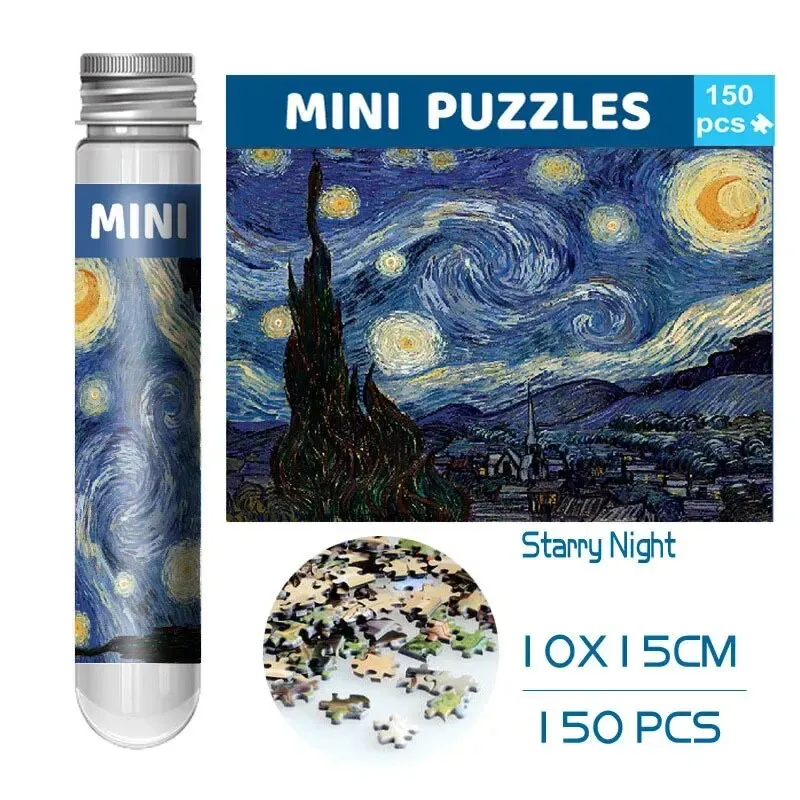 150 Stück Reagenzglas-Puzzle, weltberühmtes Gemälde, Van Gogh, die Sternennacht, Weihnachtsgeschenk