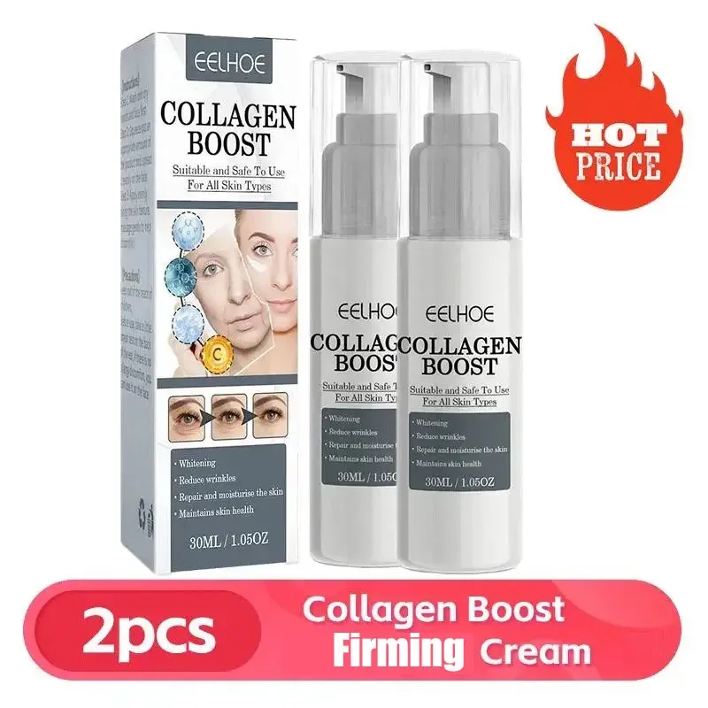 1/2/3 Stück 30 ml Collagen Boost Firming Essence Cream Fade feine Linien Gesichtsaufhellende Beleuchtung Serum Cream Hautpflege für Frauen