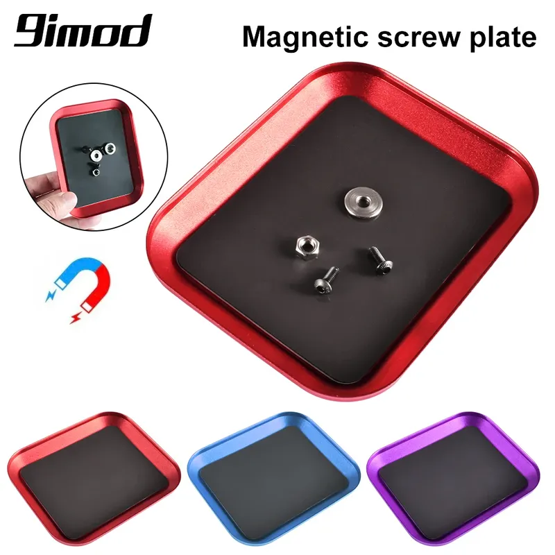 9IMOD RC Aluminiumlegierung Magnetische Schraube Tablett Platte Aufbewahrungsplatte für RC Flugzeug Auto Boot Crawler Modell Reparaturwerkzeug