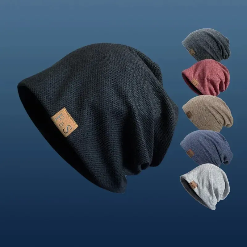 1 Stück warme Strickmütze für Männer und Frauen – modischer SolidHip-Hop-Stil