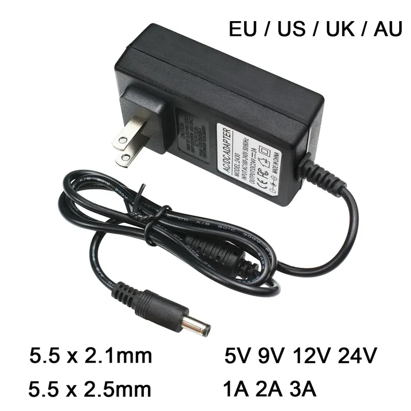 AC110-240V zu DC 5V 9V 12V 24V 1A 2A 3A Universal Power Adapter 5,5*2,1/2,5mm EU US AU UK Versorgung Ladegerät für LED Streifen Licht TV
