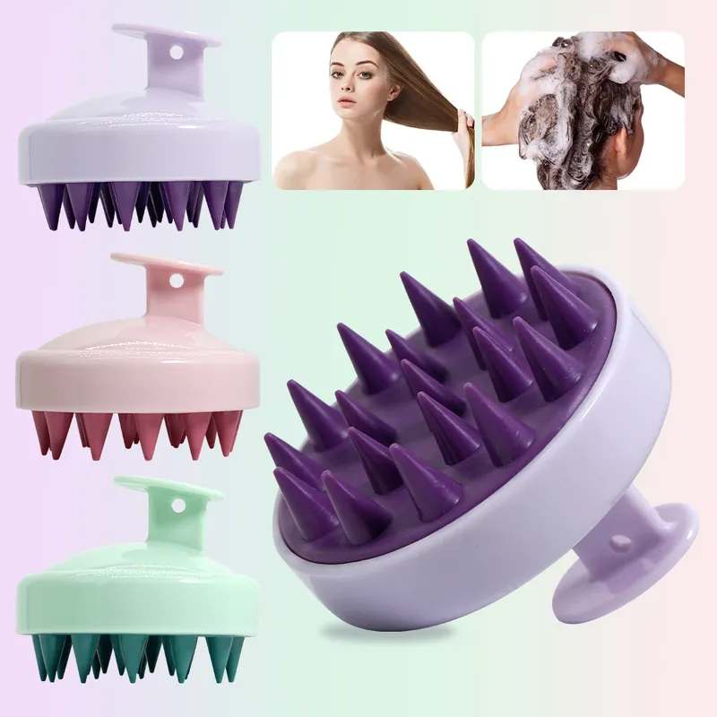 Silikon Shampoo Kopfhaut Haar Massagegerät Kopf Körper Kopfhaut Massage Pinsel Kopfhaut Massage Pinsel Kamm Magic Griff Pinsel Spa Massage Pinsel