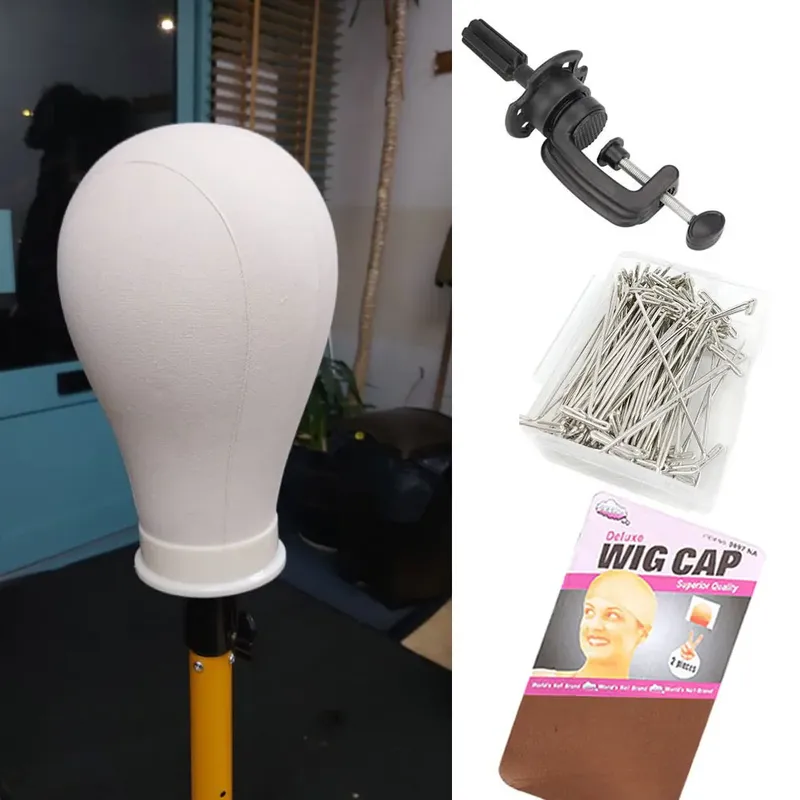 Leinwand Perückenkopf Perückenständer 21-24 Zoll Mannequin Kopf für Haarstyling Anzeige Herstellung Perückenständer mit Kopf Perückenstützen Halter