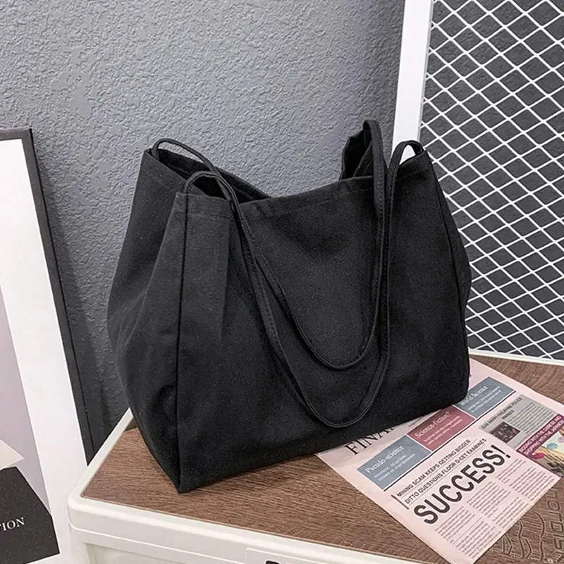 Lässige Einkaufstaschen aus Segeltuch mit großer Kapazität, hochwertige, umweltfreundliche, wiederverwendbare Einkaufshandtasche für Frauen, Reise-Umhängetaschen, tägliche Tasche