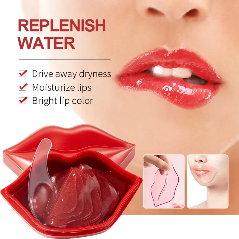 Frucht Vitamin C Feuchtigkeitsspendende Hautpflege Lippenmaske Reduziert Lippenfalten Reparatur Haut Lippenpflaster Gesichtspflegemasken Erholen Sie sexy Lippen