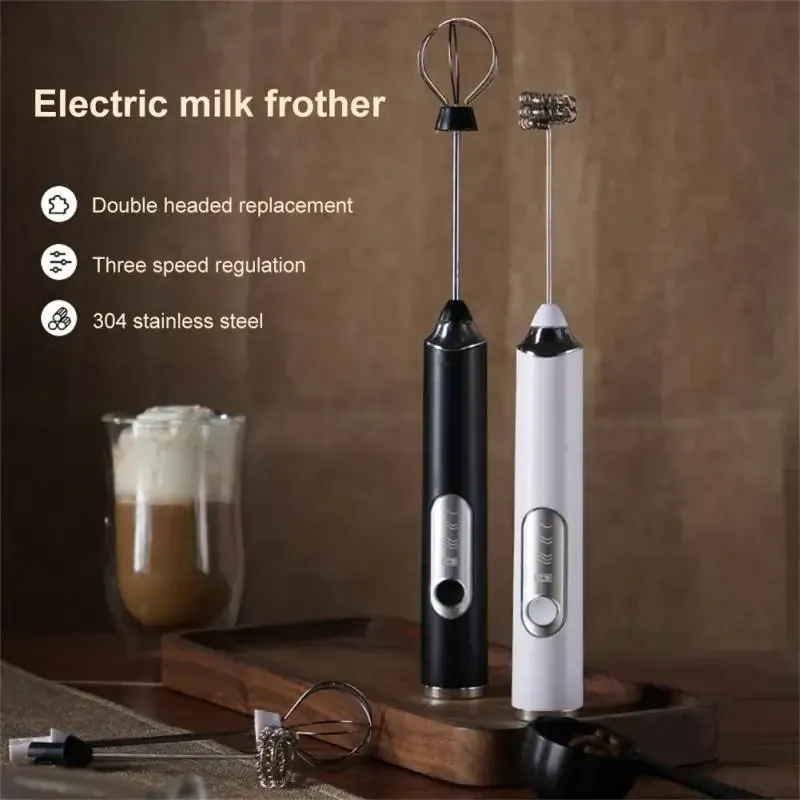 Handheld Double Stick Wireless Schneebesen Custard Foamer Mini Tragbarer Mixer Kaffee Milch Drei Geschwindigkeitsregelung Eiweiß Schlagsahne USB