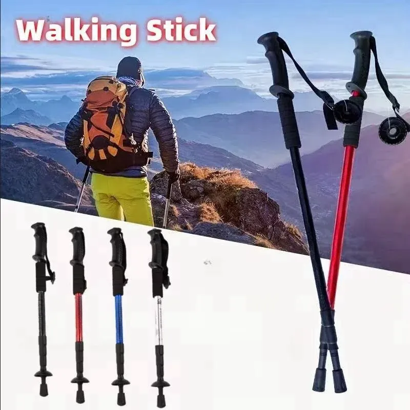 Trekkingstöcke, Stoßdämpfung, faltbar, ultraleicht, Wanderstock, geeignet für Outdoor, Camping, Bergsteigen, Rucksackreisen und Ausflüge