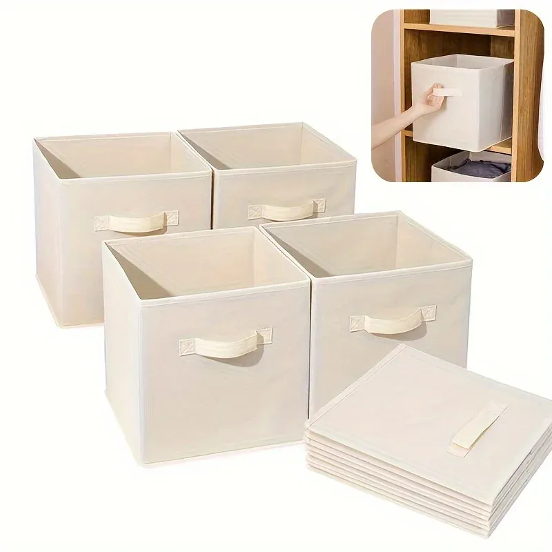 26x26x28cm Würfelbehälter Reine Farbe Vlies Quadratische Aufbewahrungsbox Kleidung Spielzeug Kleinigkeiten Aufbewahrungsbox Kleiderschrank Schublade Organizer