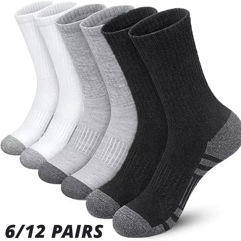 6/12 Paar Herren-Outdoor-Gymnastik-Socken, hochwertig, bequem, weich, bodengreift, Fußball, große Größe, neuer Stil