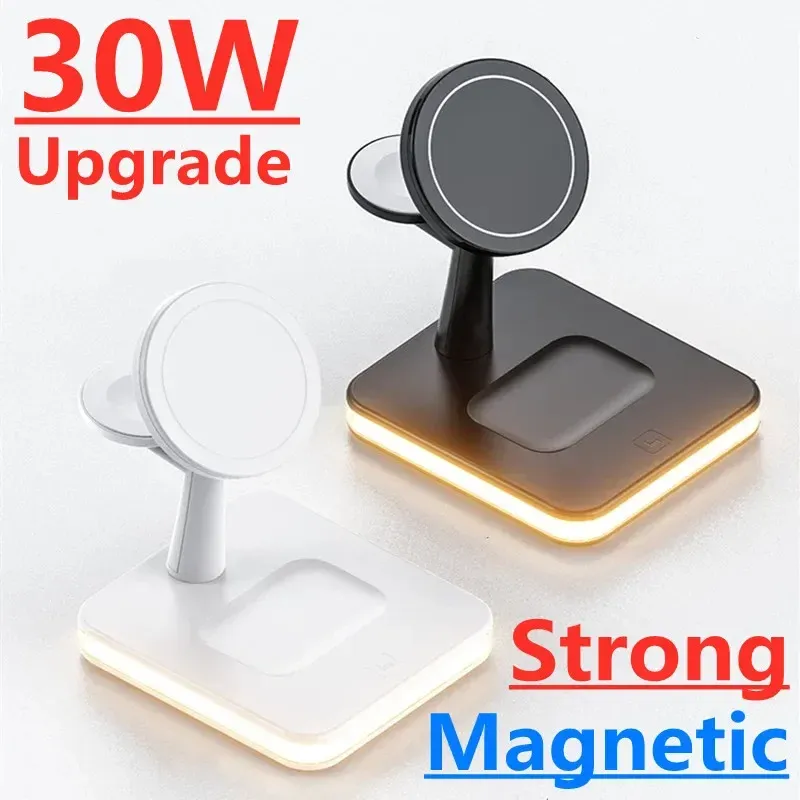30w 3 in 1 kabellose Ladegeräte stehen für iPhone 12 13 Pro Max Mini magnetische Schnell ladestation für Airpods Pro/Apple Watch