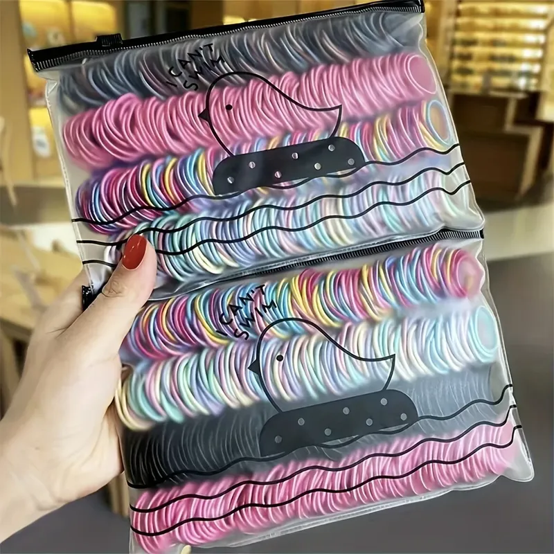 50/100/200/300 Stück süße Haargummis für Kinder und Mädchen, bunte elastische Polyester-Haargummis, ideale Wahl für Geschenke